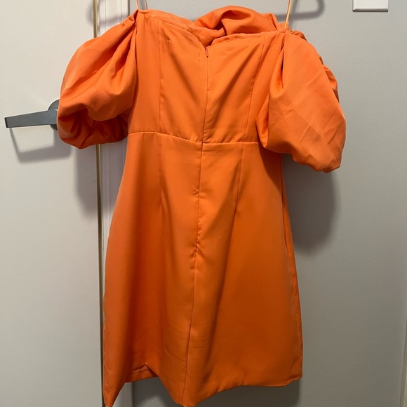 Orange Bubble Sleeve Dress - Picture 3 of 3